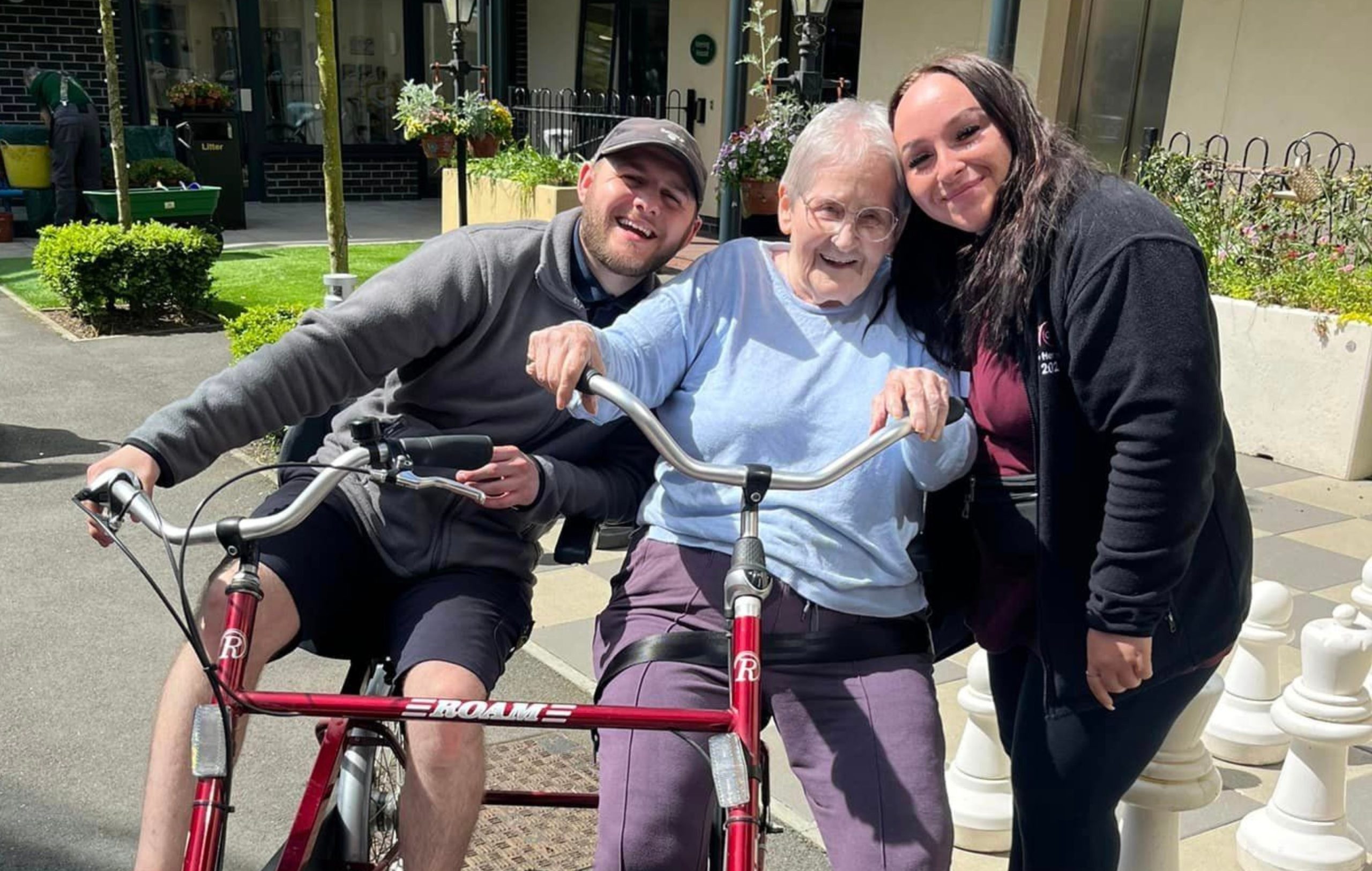 Staff at WCS care with resident